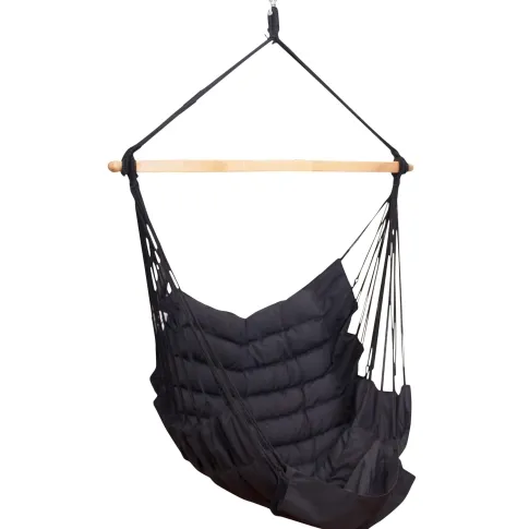 SoftChair black FSC&trade; quilted hammock chair easy care by MacaMex MA-11505 color schwarz