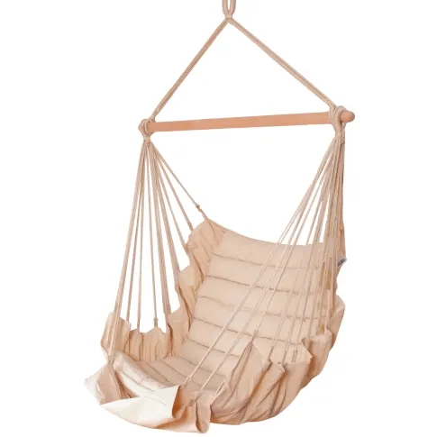 SoftChair Creme FSC&trade; certified softly padded hanging chair robust and easy to care for by MacaMex MA-11506 color beige