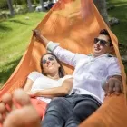 Mexican mesh hammock Matrimonial PLUS orange by MacaMex MA-00337 color orange