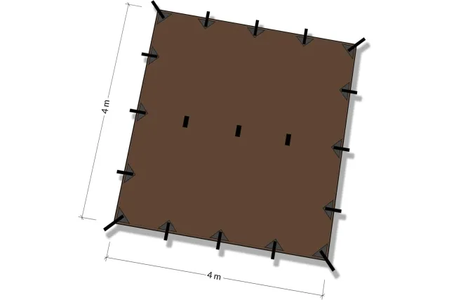Tarp 4 x 4 coyote brown by DD Hammocks MA-21314 color braun