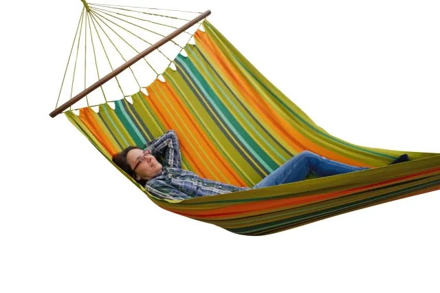 Caribe Grande Verde - double bar hammock cotton green by MacaMex MA-02109 color grün