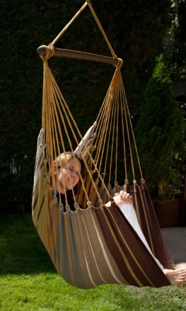 Hanging Chair Lazy + Cayo Grande Mocca by MacaMex MA-910111-OLD color braun