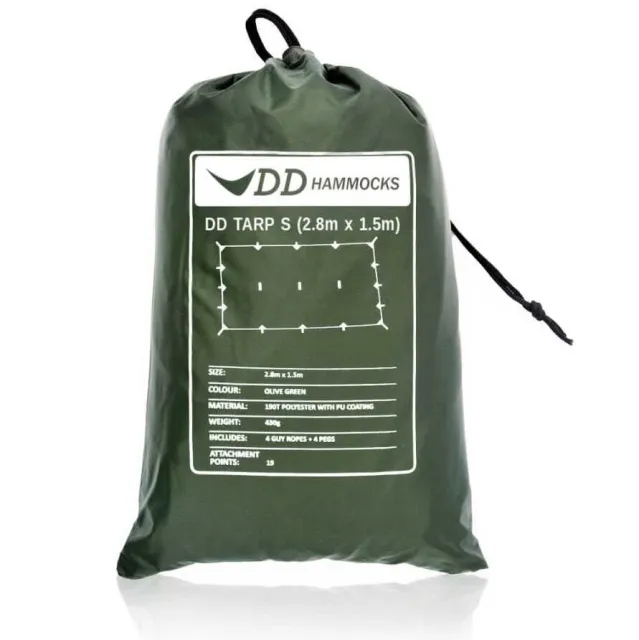 DD Tarp S tent roof 2.8 x 1.5 m by DD Hammocks MA-21303 color grün