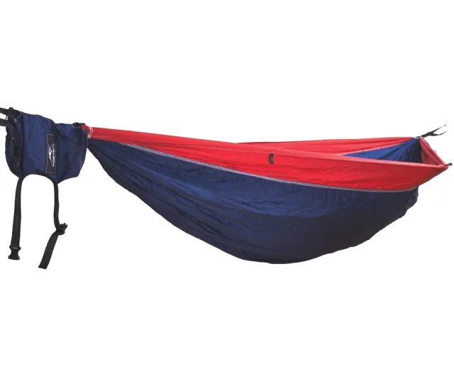 Camper Bordeaux / Navy / Bordeaux - Double hammock including tree straps by MacaMex HO-0010141614 color blau