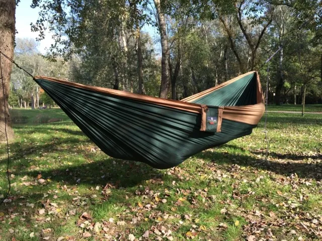 Travel Hammock Green / Coyote Brown by MacaMex MA-0930080508-OLD color grün