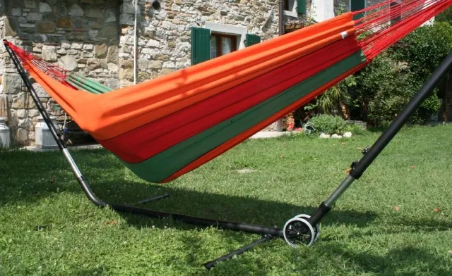 Cuba Gigante stand with Bahia double hammock by MacaMex MA-90114 color bunt