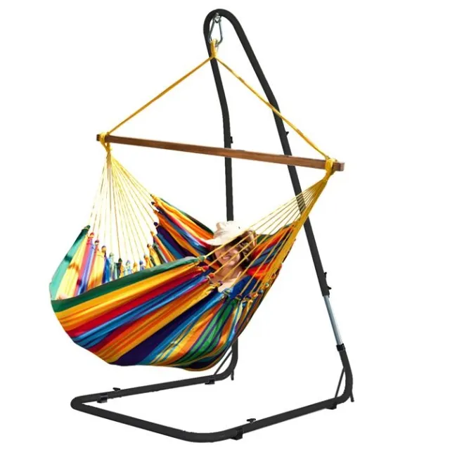 Hanging Chair Set Lazy anthracite stand + Cayo Gigante paradiso MacaTex by MacaMex MA-91287 color bunt