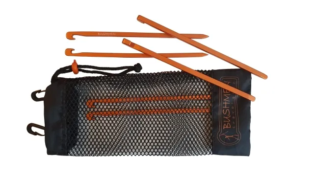 Ultralight pegs especially for hard, stony soils 6 pieces by Bushmen BU-ULNLPG10g6pc color orange