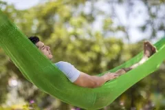 Mexican net hammock single plus lightgreen by MacaMex MA-00313 color grün