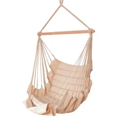 SoftChair Creme FSC&trade; certified softly padded hanging chair robust and easy to care for by MacaMex MA-11506 color beige