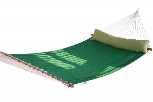 California Green - double spreaderbar hammock quilted weatherproof (FSC™ certified) by MacaMex MA-25402 color grün