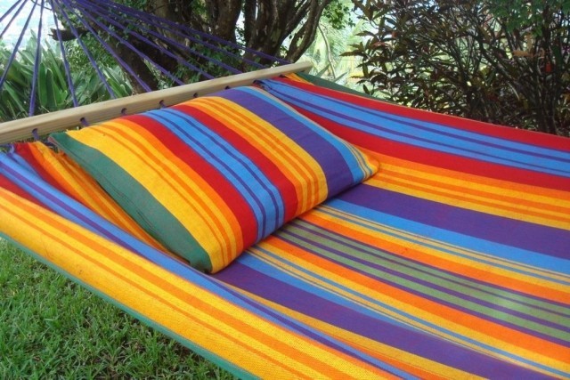 Caribe Paradiso MacaTex weatherproof pole hammock by MacaMex MA-05107 color bunt