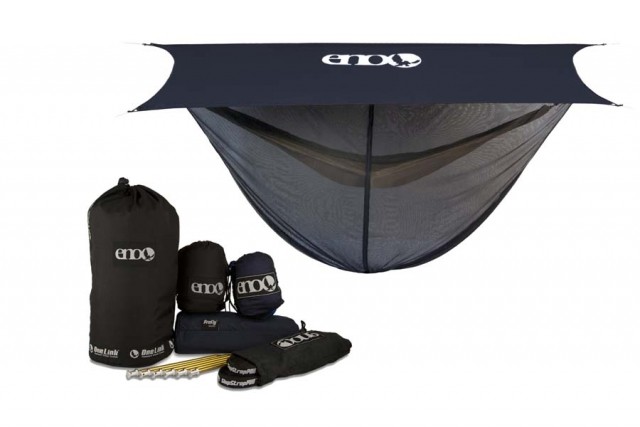 One link double nest outdoor hammock set by ENO EN-ONLK-DH color blau