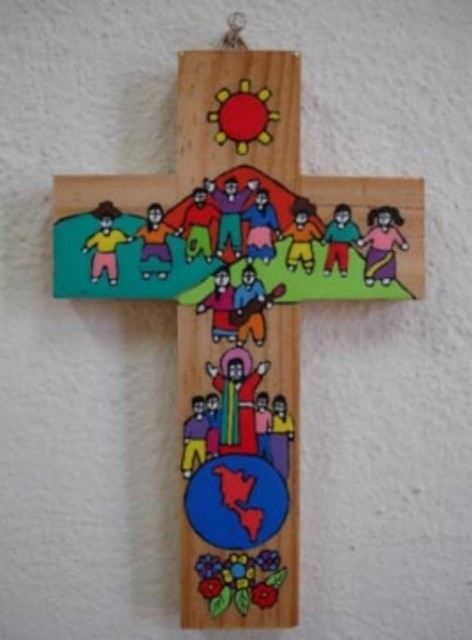 Wooden cross peace on earth by MacaMex MA-22020