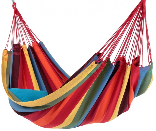 Brasil Comfort Premium Salvador double hammock cotton multicolor by MacaMex MA-01087 color bunt