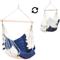 SoftChair blue FSC™ quilted garden swinger weatherproof by MacaMex MA-11504 color blau