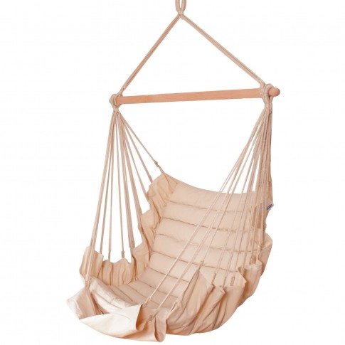 SoftChair Creme FSC™ certified softly padded hanging chair robust and easy to care for by MacaMex MA-11506 color beige