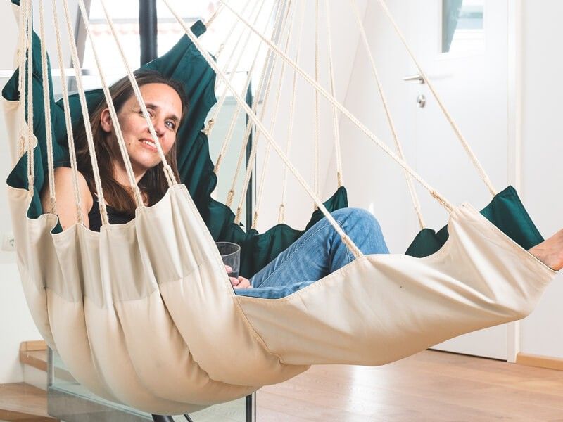 Extra grosser Hängesessel mit Fussablage